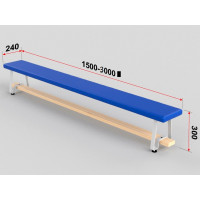 Скамейка гимнастическая полумягкая, ножка - металл Glav 04.303.1-1500 Длина 150см
