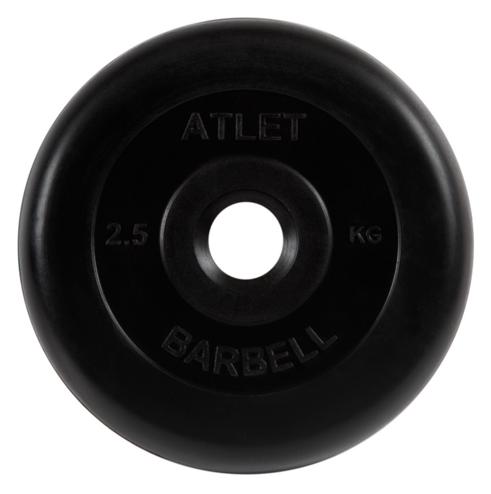 Диск обрезиненный d31мм MB Barbell Atlet 2,5кг черный MB-AtletB31-2,5 994_1000