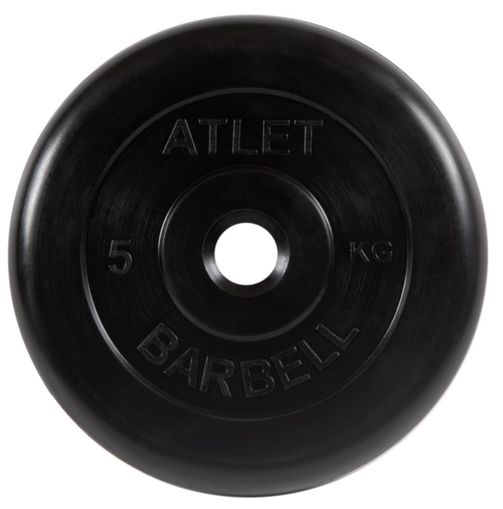 Диск обрезиненный d26мм MB Barbell MB-AtletB26-5 5кг черный 989_1000