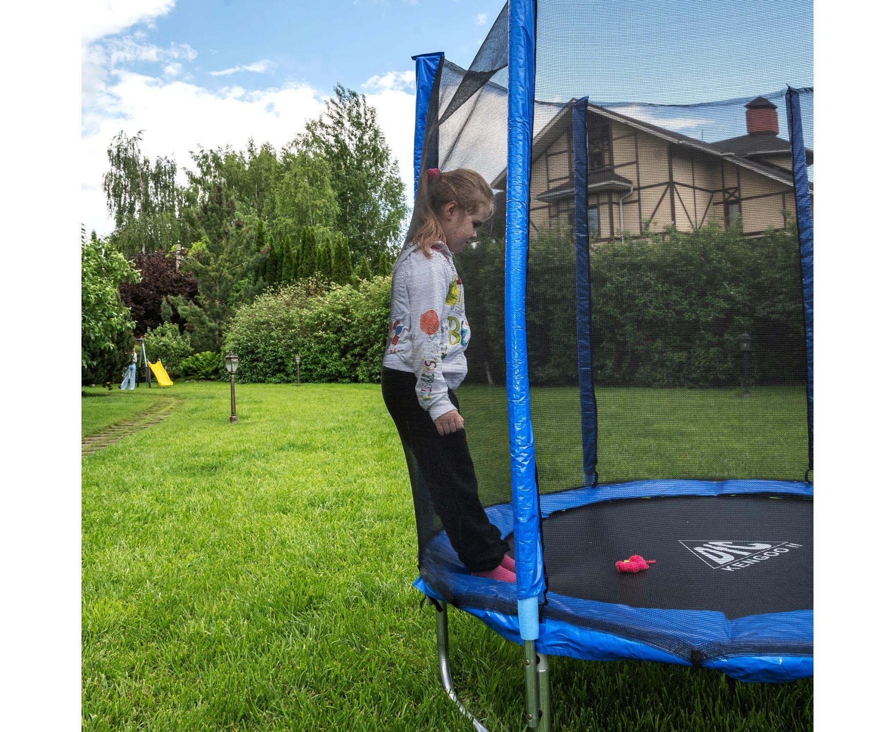 Батут DFC Trampoline Fitness 12ft наружн.сетка (366см) 12FT-TR-B синий 1834_1500